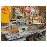 License Plates on Shelf & Wall