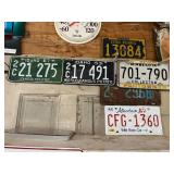 License Plates on Shelf & Wall