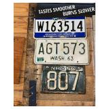 License Plates on Shelf & Wall
