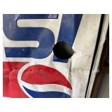 Large Pepsi Metal Sign with Wood Backer Frame