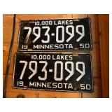 Pair of MN 1950 License Plates