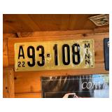 1922 MN License Plate