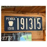 1918 Pennsylvania License Plate