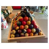 Pyramid of Pool Balls on Wood Tray