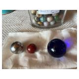 Vintage Marbles including Jar of Vintage Jabo