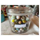 Vintage Marbles including Jar of Vintage Jabo