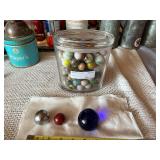 Vintage Marbles including Jar of Vintage Jabo