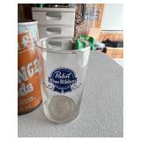 Vintage Soda & Beer Cans, Pabst Blue Ribbon Glass