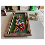 13" x 20" Pool Table with Balls & Trophy