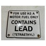 Porcelain Contains Lead Pump Sign