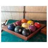 Large 9 Ball Pool Balls & Rack - Made From Bowling Balls - Large & Heavy