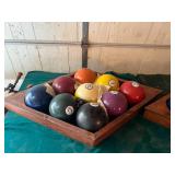 Large 9 Ball Pool Balls & Rack - Made From Bowling Balls - Large & Heavy