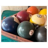 Large 9 Ball Pool Balls & Rack - Made From Bowling Balls - Large & Heavy