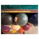 Large 9 Ball Pool Balls & Rack - Made From Bowling Balls - Large & Heavy