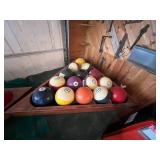 Large Pool Balls & Rack - Made From Bowling Balls - Large & Heavy