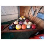 Large Pool Balls & Rack - Made From Bowling Balls - Large & Heavy