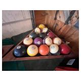Large Pool Balls & Rack - Made From Bowling Balls - Large & Heavy