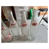 Vintage Pepsi Bottles & Glasses with Syrup Fill Line