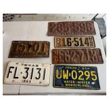 Vintage License Plates - 1920 Penna, 1928 MN, 1926 ND, 1950 Manitoba