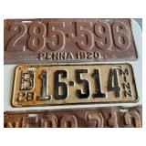 Vintage License Plates - 1920 Penna, 1928 MN, 1926 ND, 1950 Manitoba