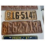Vintage License Plates - 1920 Penna, 1928 MN, 1926 ND, 1950 Manitoba