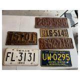 Vintage License Plates - 1920 Penna, 1928 MN, 1926 ND, 1950 Manitoba
