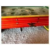 Vintage Winding Mechanical Litho Tin Toy Pool Table - Rare