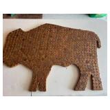 Bison Artwork Covered in US Pennies