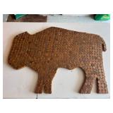 Bison Artwork Covered in US Pennies