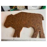 Bison Artwork Covered in US Pennies