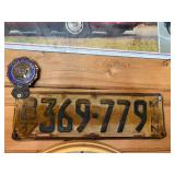 1937 MN License Plate with American Legion Plate Topper