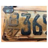 1937 MN License Plate with American Legion Plate Topper