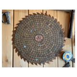 Large Saw Blade Covered with Wheat Back Pennies
