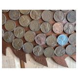 Large Saw Blade Covered with Wheat Back Pennies