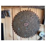 Large Saw Blade Covered with Wheat Back Pennies