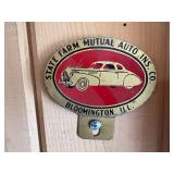 State Farm Mutual Auto Ins Co Vintage License Plate Topper