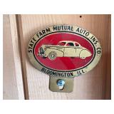 State Farm Mutual Auto Ins Co Vintage License Plate Topper