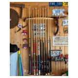 Pool Sticks & Rack