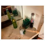 Wood Display Cabinet & Contents