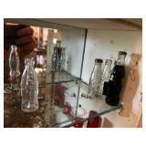 Wood Display Cabinet & Contents