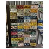 1969 License Plate From Every State Mounted on Plywood