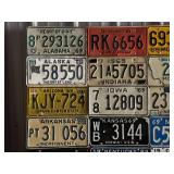 1969 License Plate From Every State Mounted on Plywood