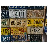 1969 License Plate From Every State Mounted on Plywood
