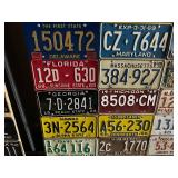 1969 License Plate From Every State Mounted on Plywood