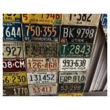 1969 License Plate From Every State Mounted on Plywood