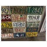 1969 License Plate From Every State Mounted on Plywood