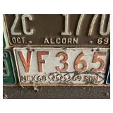 1969 License Plate From Every State Mounted on Plywood