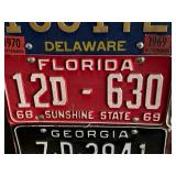 1969 License Plate From Every State Mounted on Plywood