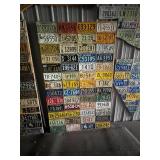 1969 License Plate From Every State Mounted on Plywood