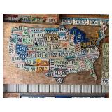 Large Map Of United Stated Made From License Plates